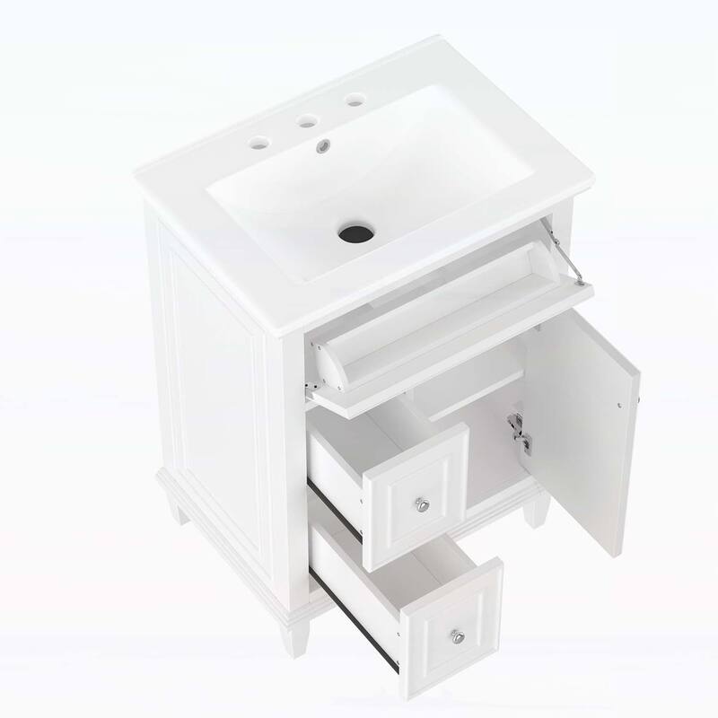 Bathroom Vanity Cabinet with One Flip Drawer and Two Drawers,with Sink