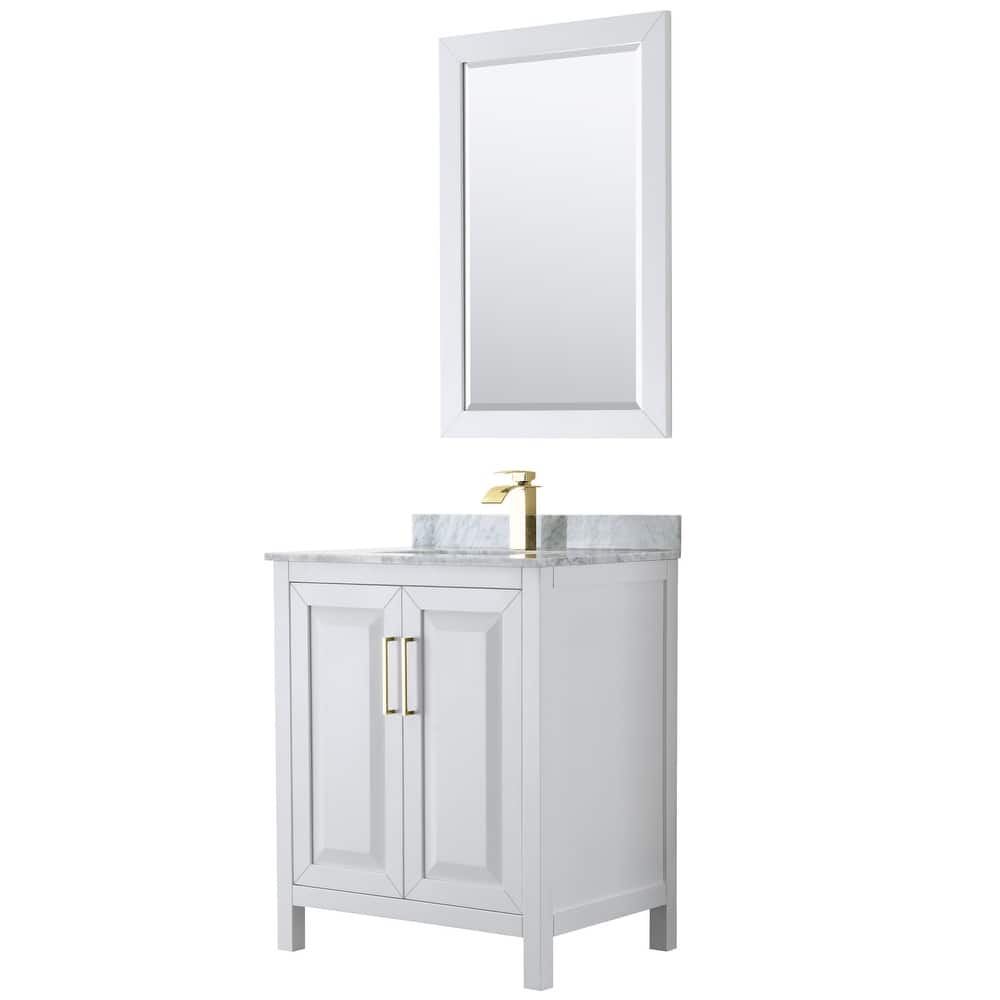 Daria 30-inch Single Vanity, Marble Top, 24-inch Mirror