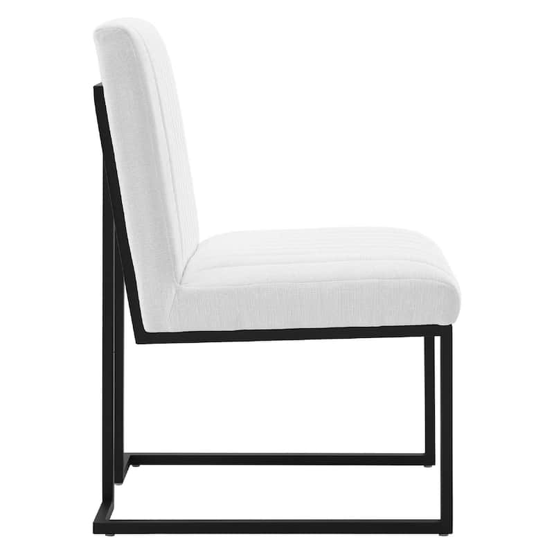 Modway Indulge Channel Tufted Fabric Dining Chair, White