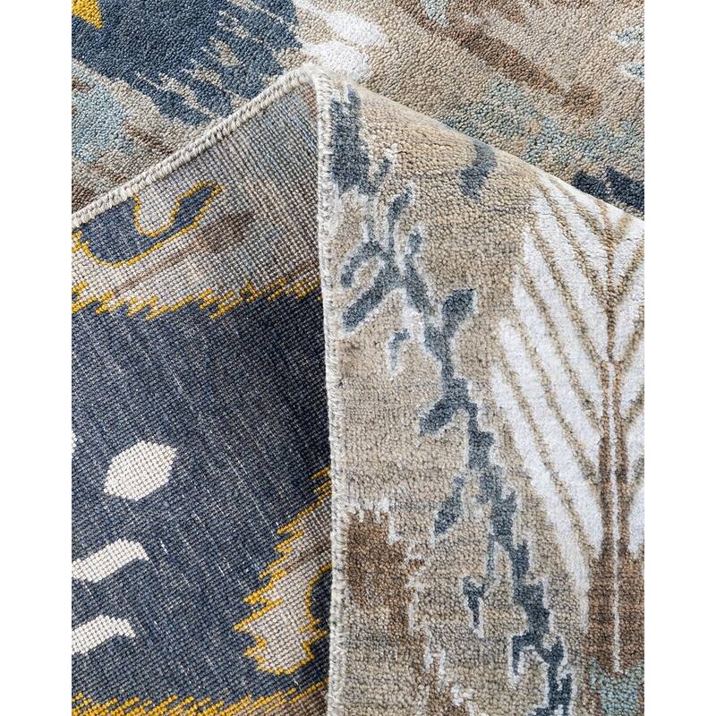Ikat One-of-a-Kind Hand-Knotted Area Rug, Gray - 9' 2" x 12' 3"