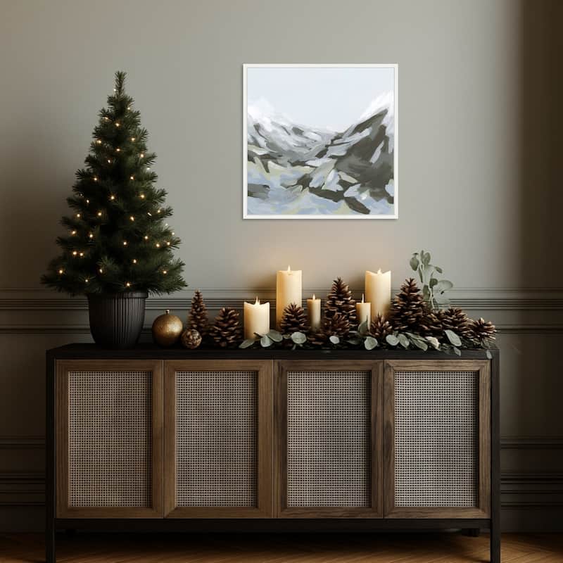 Ice Slope II by June Erica Vess Framed Canvas Wall Art Print - Sylvie White