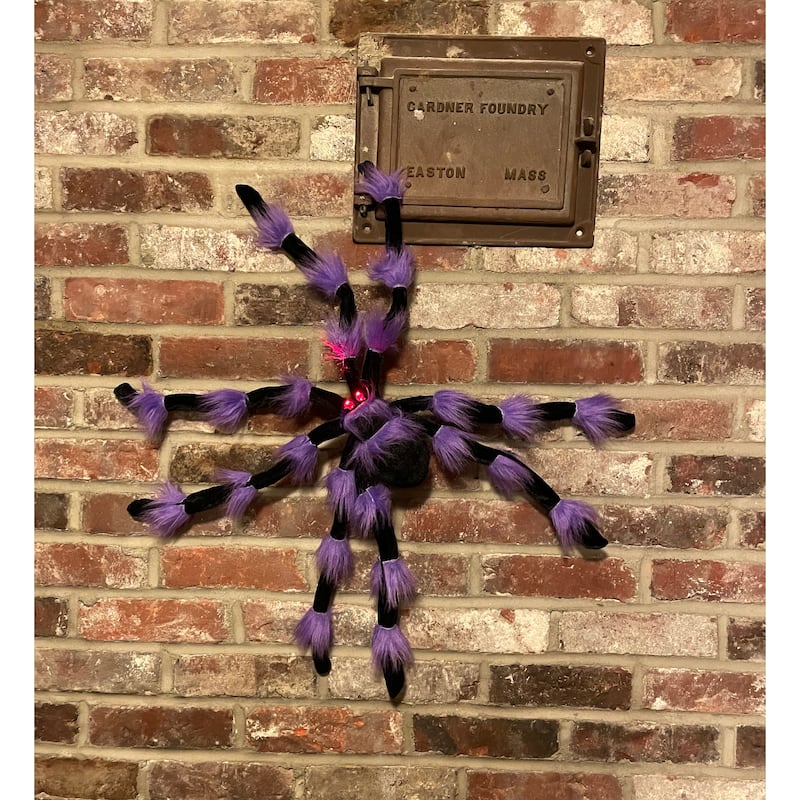 24" Black Spider w/ Purple Joints and Light Up Eyes