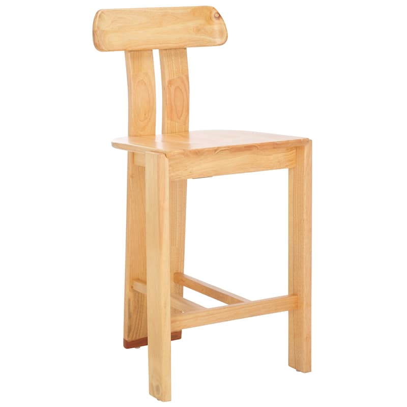 SAFAVIEH Home Cayde Wood Counter Stool - 19"W x 19"D x 40"H