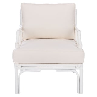 SAFAVIEH Kazumi Rattan Accent Chair with Cushion - 27.6" W x 31.5" L x 31.5" H