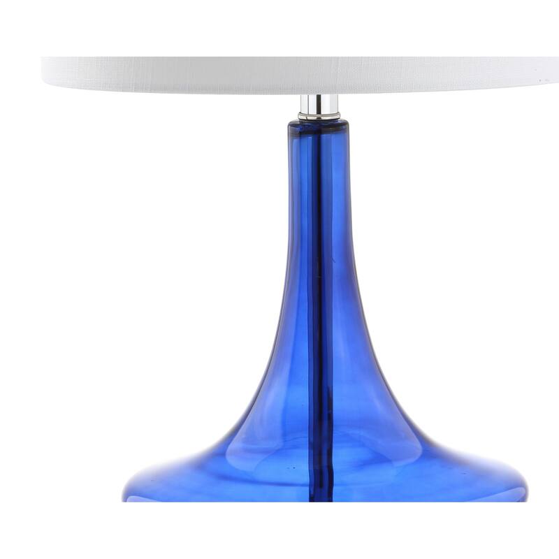 Ames 25.5" Glass Teardrop LED Table Lamp, Mercury Silver/Chrome (Set of 2) by JONATHAN Y