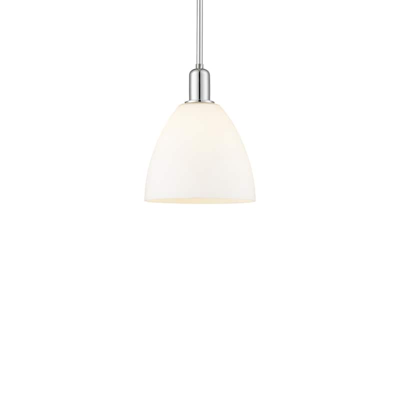 Innovations Lighting 716-1S-13-9 Bristol Pendant Bristol 9" Wide Mini - Polished Chrome / Matte White