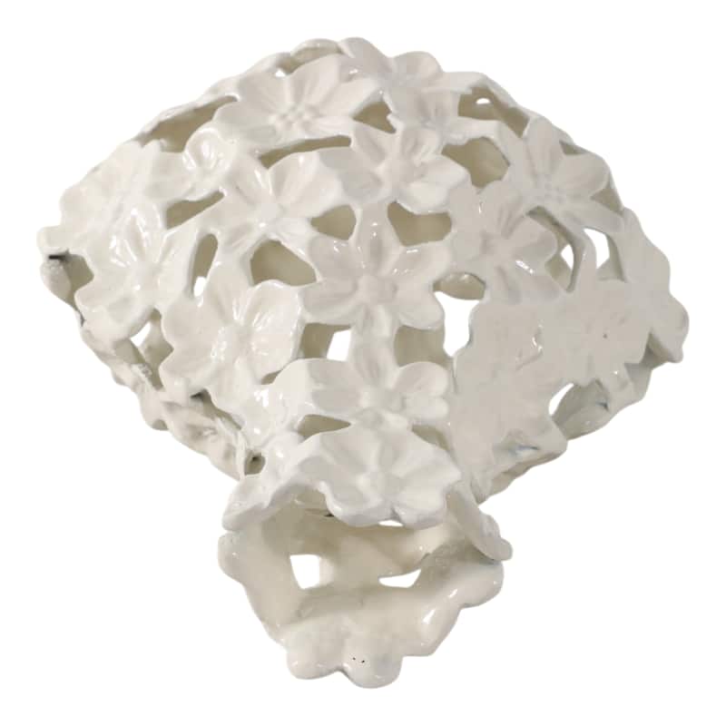 Aluminum Decorative Vase Floral Openwork Design Glam Style Modern