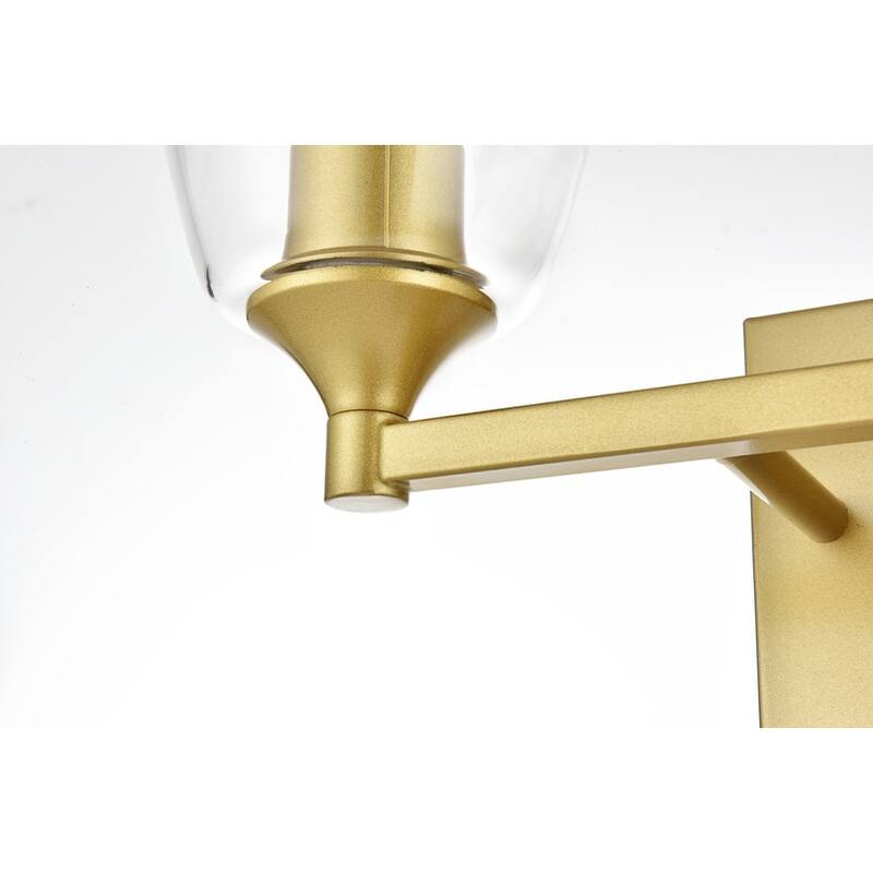 Gina 1 Light Black and Clear Bath Sconce