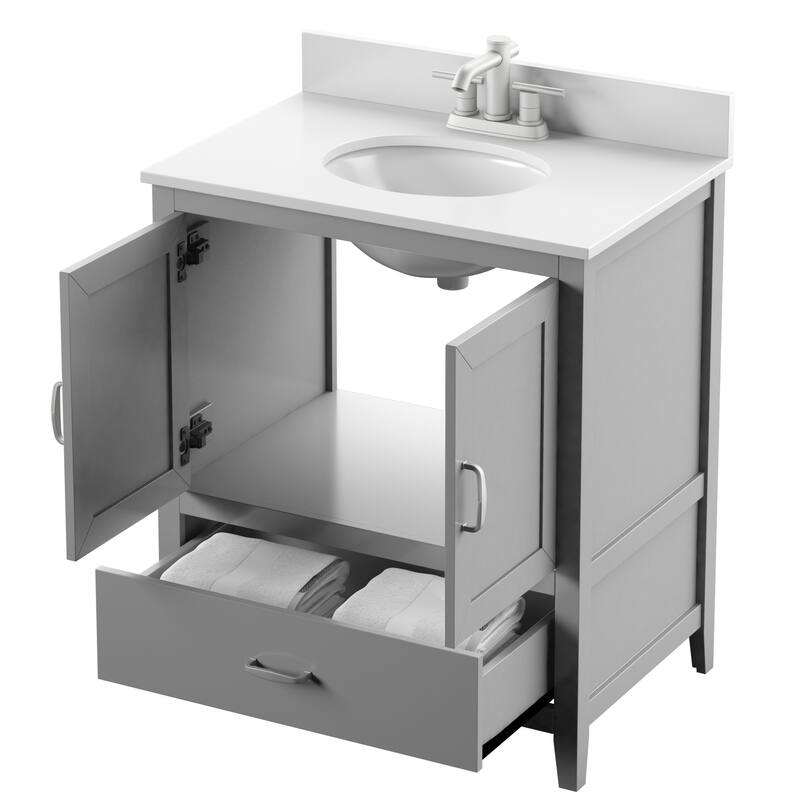 30" Traditional Single Bathroom Vanity with Drawer