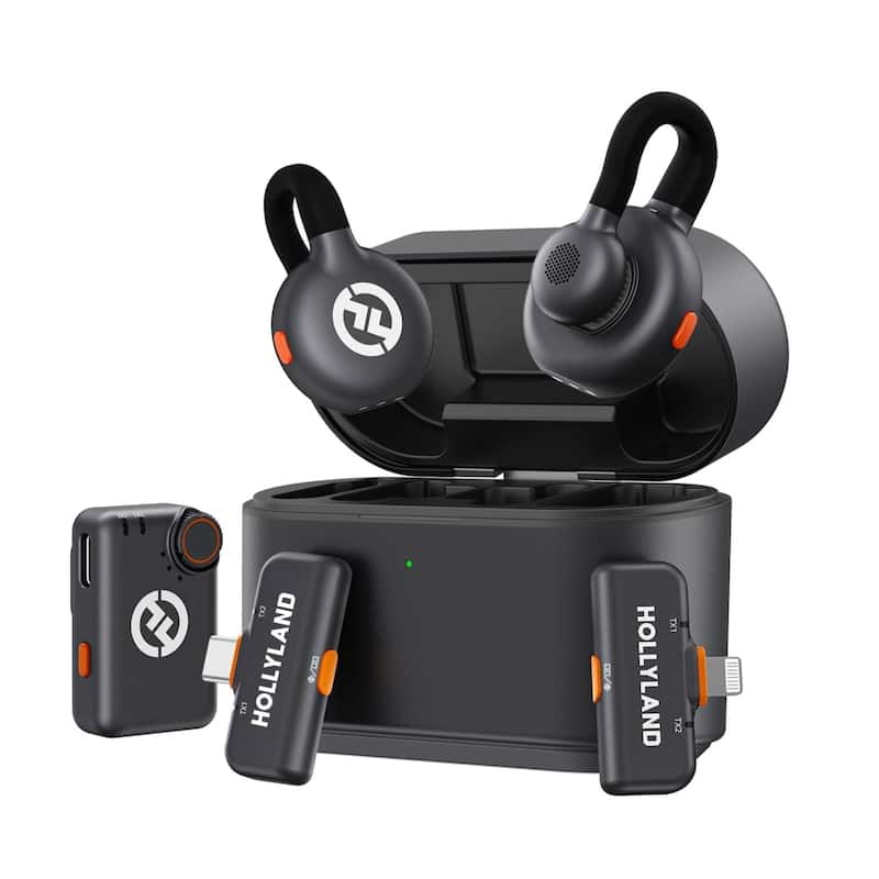 Hollyland Lark M2S Ultimate Combo (Camera RX+USB-C RX+Lightning RX) Wireless Lavalier Microphone - Black