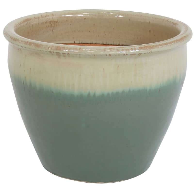 Sunnydaze Chalet Ceramic Indoor/Outdoor Planter - 15-Inch - 15"