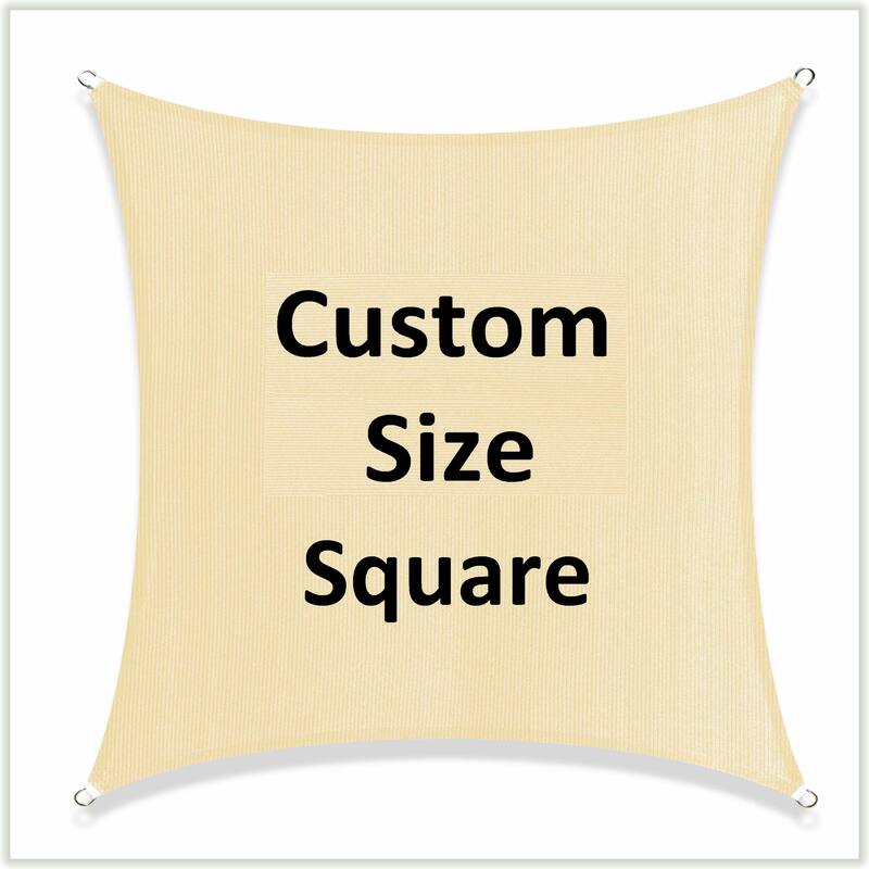 ColourTreeUSA Square Custom Size White Sun Shade Sail HDPE Mesh Fabric Screen Canopy UV Block 190 GSM