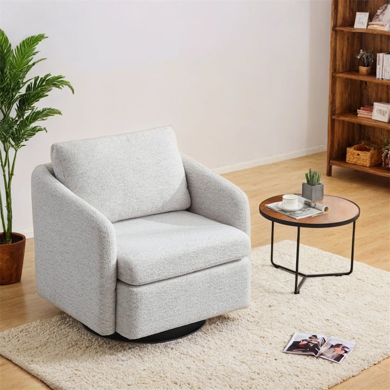 31.5"W Swivel Accent Chair and Comfy Round Accent Single Sofa Chair