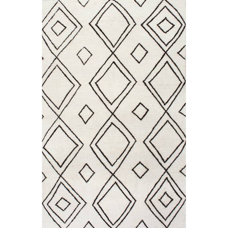 Nuloom Handmade Moroccan Diamond Trellis Wool Natural Rug