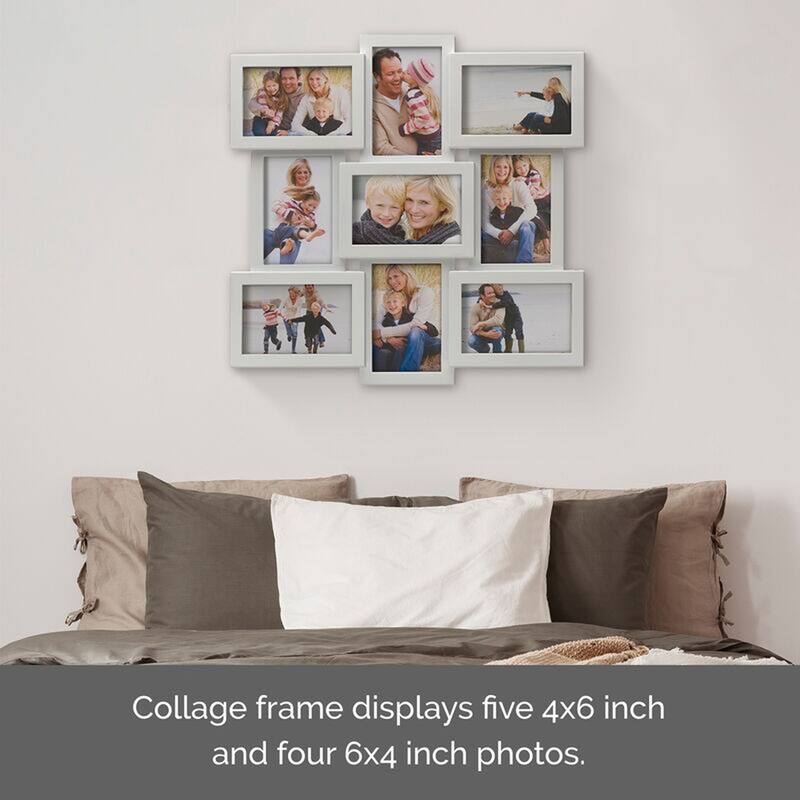 Melannco 9-Opening White Collage Photo Frame, 18 Inch