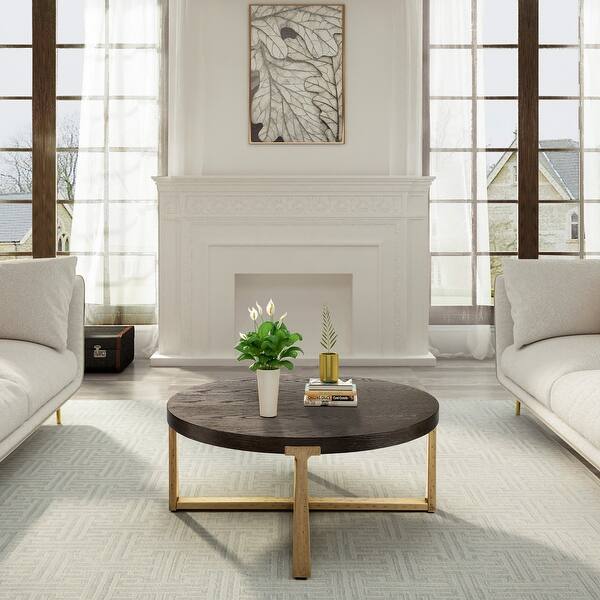 Shop Antique Metal Frame Round Coffee Table Handmade Wooden Sofa Table 36 36 16 On Sale Overstock 32240932