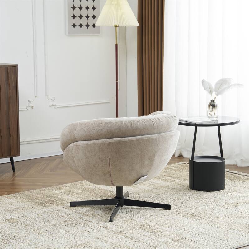 Ergonomic Chenille Office Chair Swivel Chair, Rotating Chair Club Chair Accent Chair with Removable Cushion