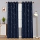 preview thumbnail 94 of 106, Deconovo Silver Line 52 Width Curtain Panel Pair (2 Panel) W52" x L84" - Navy Blue