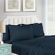 ﻿Superior 1200 Thread Count Egyptian Cotton Solid Bed Sheet Set - Queen - Navy Blue