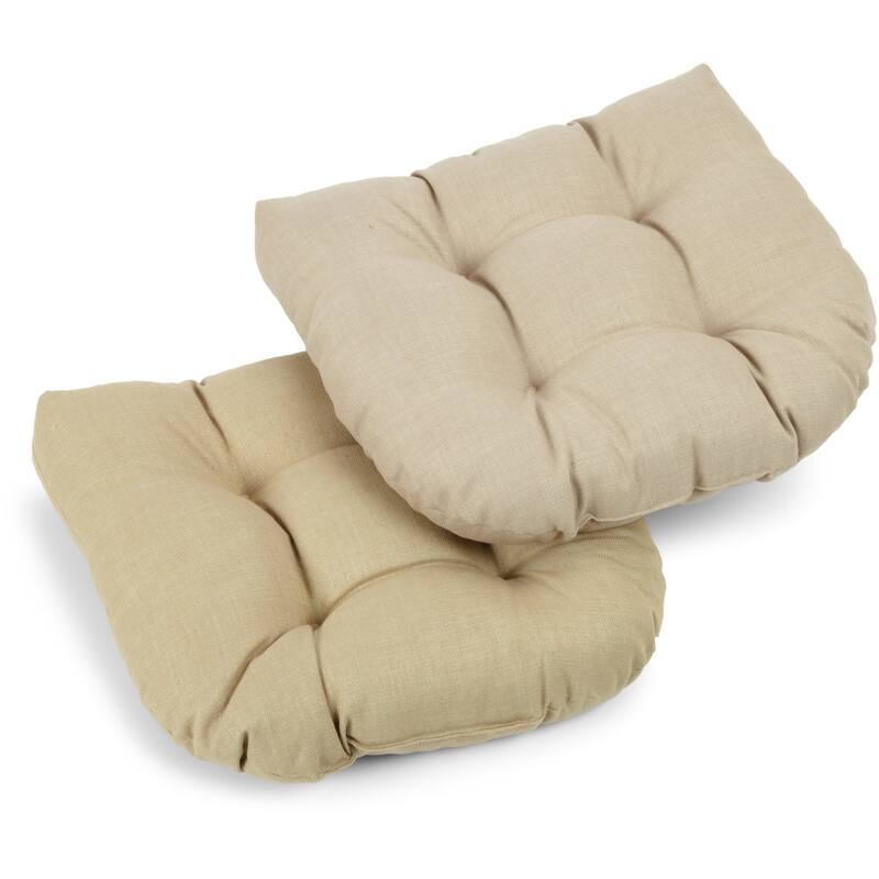 Blazing Needles 19-inch All-weather Patio Chair Cushions (Set of 2) - Sandstone