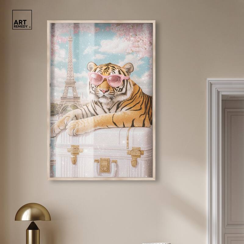 Tiger Luggage Paris Shadowbox by Art Remedy