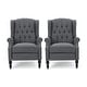 preview thumbnail 32 of 34, Walter Tufted Fabric Recliners (Set of 2) by Christopher Knight Home