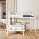 preview thumbnail 1 of 6, Modern Geo Cutout Colorful Twin L-Shaped Bunk Bed, Space-saving, White White