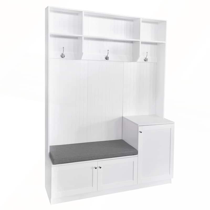 Elegant Design Hall Tree with Comfort and Storage Solutions