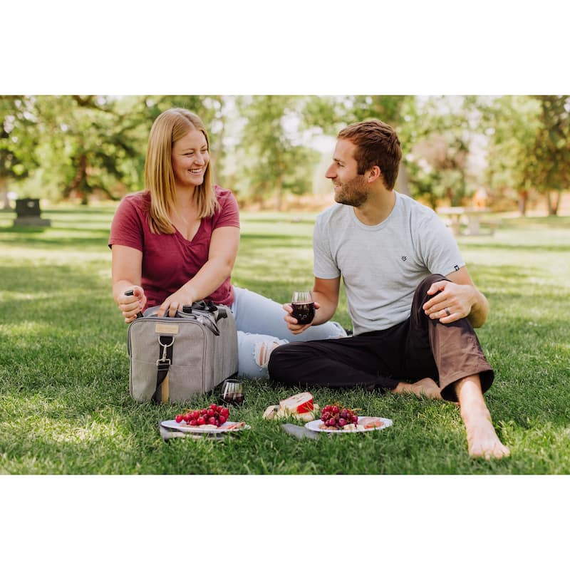 Picnic Time Malibu PT Frontier Edition Picnic Basket Cooler, (Heathered Gray with Black Accents)