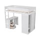 preview thumbnail 8 of 14, Wood Twin Loft Bed with Wardrobes and Integrated Desk