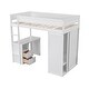 preview thumbnail 25 of 32, Wood Twin Size Loft Bed with Wardrobes, 2-Drawer Desk, and Open Cabinet for Maximum Storage, Grey