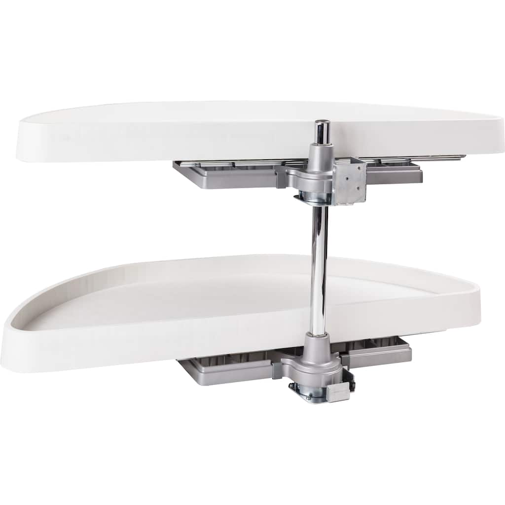 Hardware Resources 28" Diameter Half Moon Two Shelf Lazy Susan with