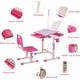 preview thumbnail 13 of 19, Kids Art Desk Drafting Table Desk Set with Adjustable Height, 40-Degree Tiltable Children Desktop, LED Light, Bookstand