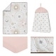 preview thumbnail 2 of 4, Sweet Jojo Designs Blush Pink Gold Grey & White Star and Moon Celestial Collection Baby Girl 4-pc Bumperless Crib Bedding Set