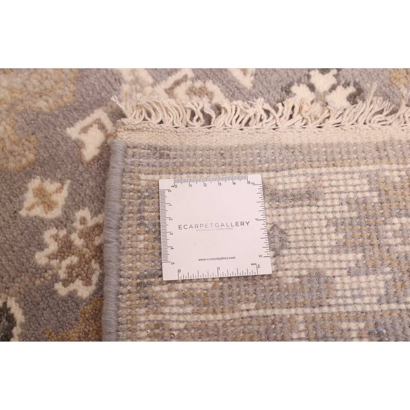 ECARPETGALLERY Hand-knotted Royal Oushak Grey Wool Rug - 2'6 x 9'9