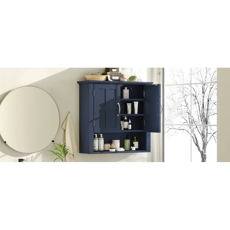 Bathroom Wall Storage Cabinet, Multi -functional Wall Mounted Cabinet with Adjustable Shelves, Medicine Cabinet