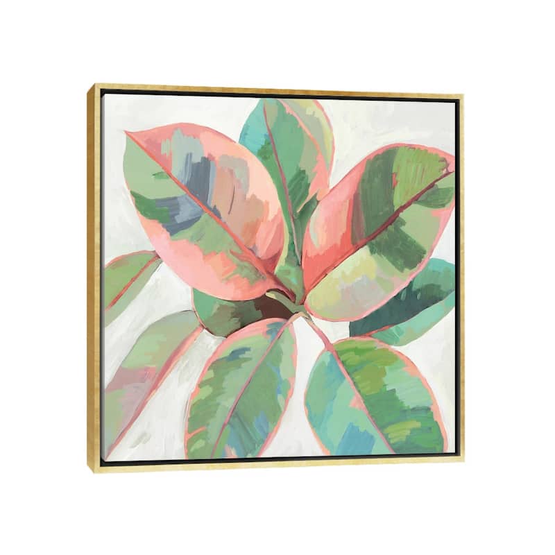 iCanvas "Pink Ficus II" by Asia Jensen Framed Canvas Print - Gold - 26x26