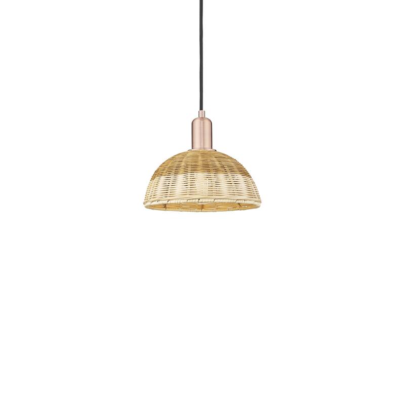 Innovations Lighting 716-1P-8-9 Natural Ballston Dome Pendant Natural - Antique Copper / Natural
