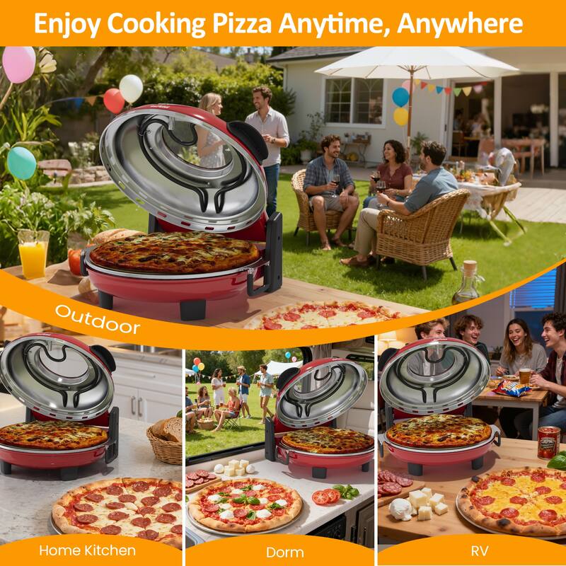 1200W Indoor/Outdoor Portable Electric Pizza Oven