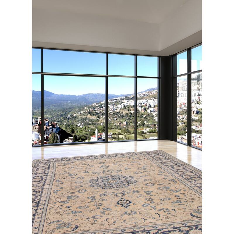 ECARPETGALLERY Hand-knotted Antalya Vintage Khaki Wool Rug - 8'5 x 11'11