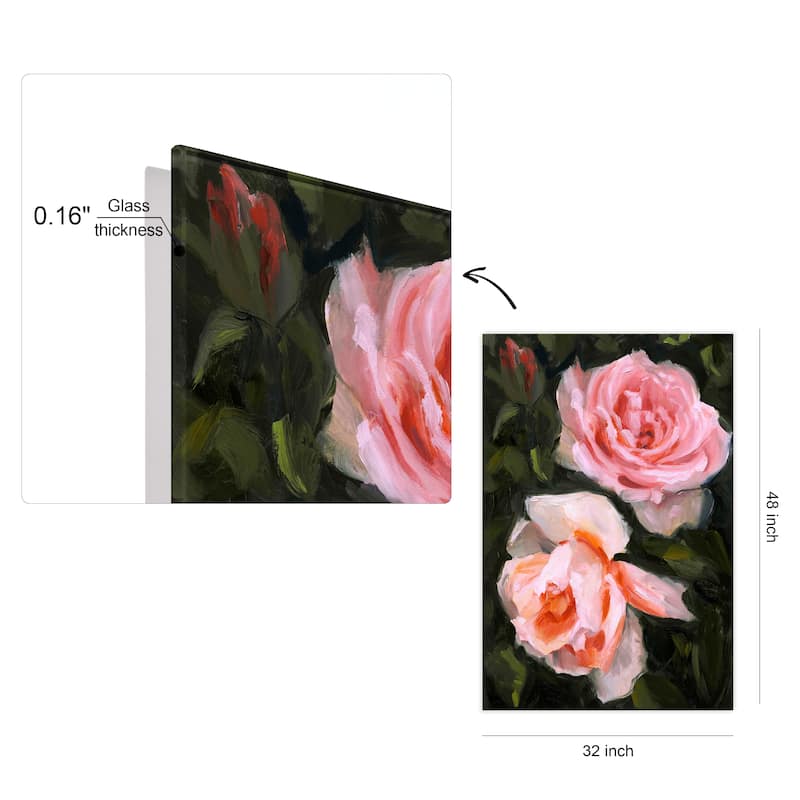 Empire Art Direct Ethereal Roses I Printed Tempered Glass Wall Art