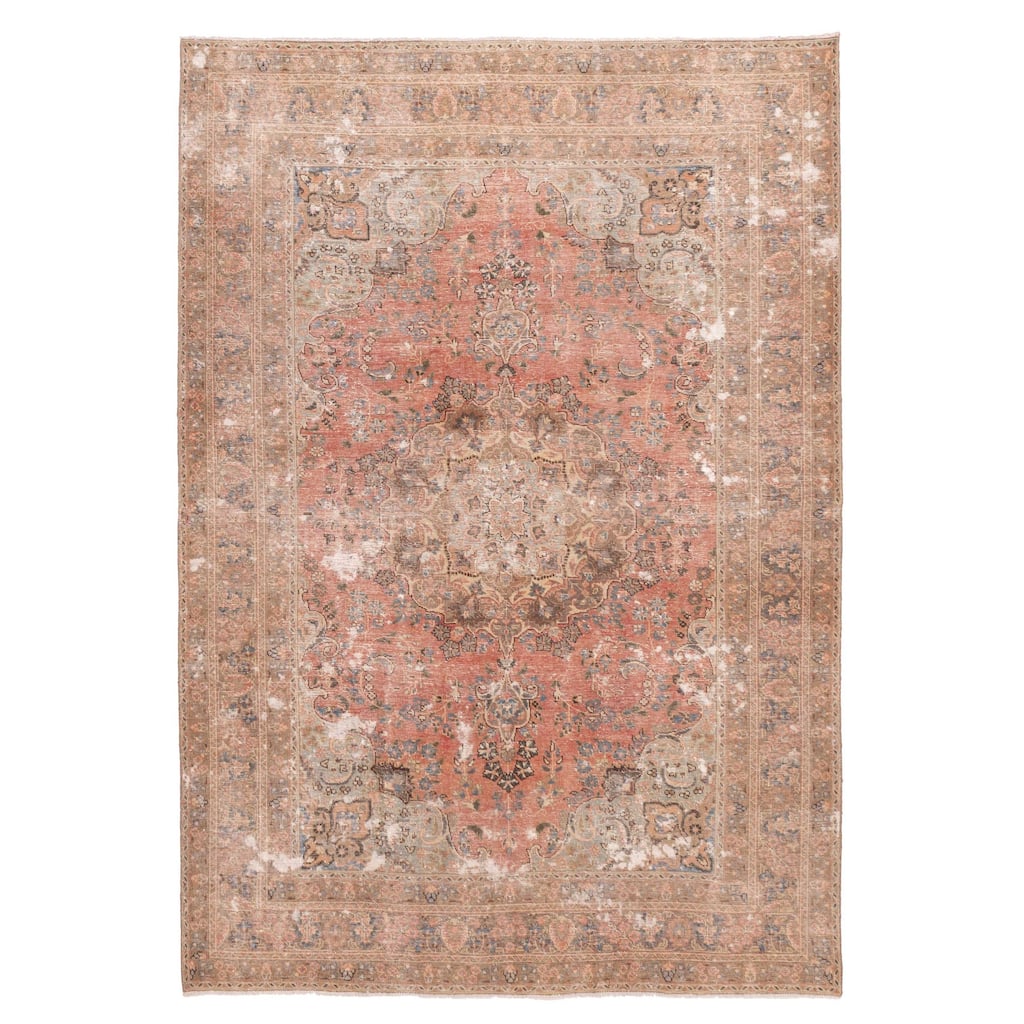ECARPETGALLERY Hand-knotted Antalya Vintage Dark Copper Wool Rug - 6'5 x 9'4
