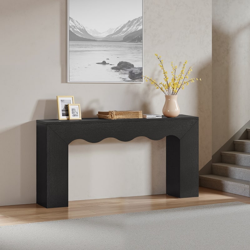 63” Farmhouse Console Table Narrow Hallway Stand for Entryway Living Room Brown