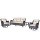 preview thumbnail 71 of 97, Gray Wicker Rattan Outdoor Patio Furniture Set Swivel Chair with Cushion