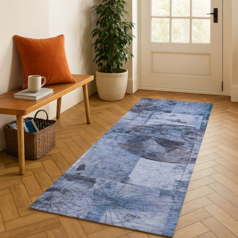 Premium Washable Super Soft Mayfield Rug - Blue - 2'3" x 7'6"