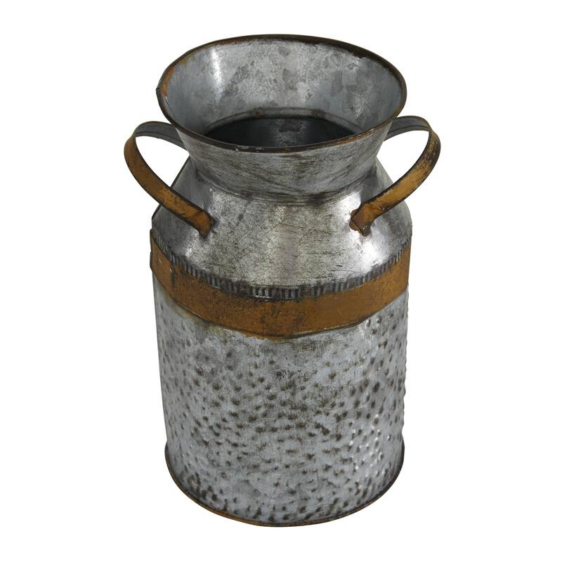 Metal Milk Can Decorative Vase - Gray - Roche River Decor