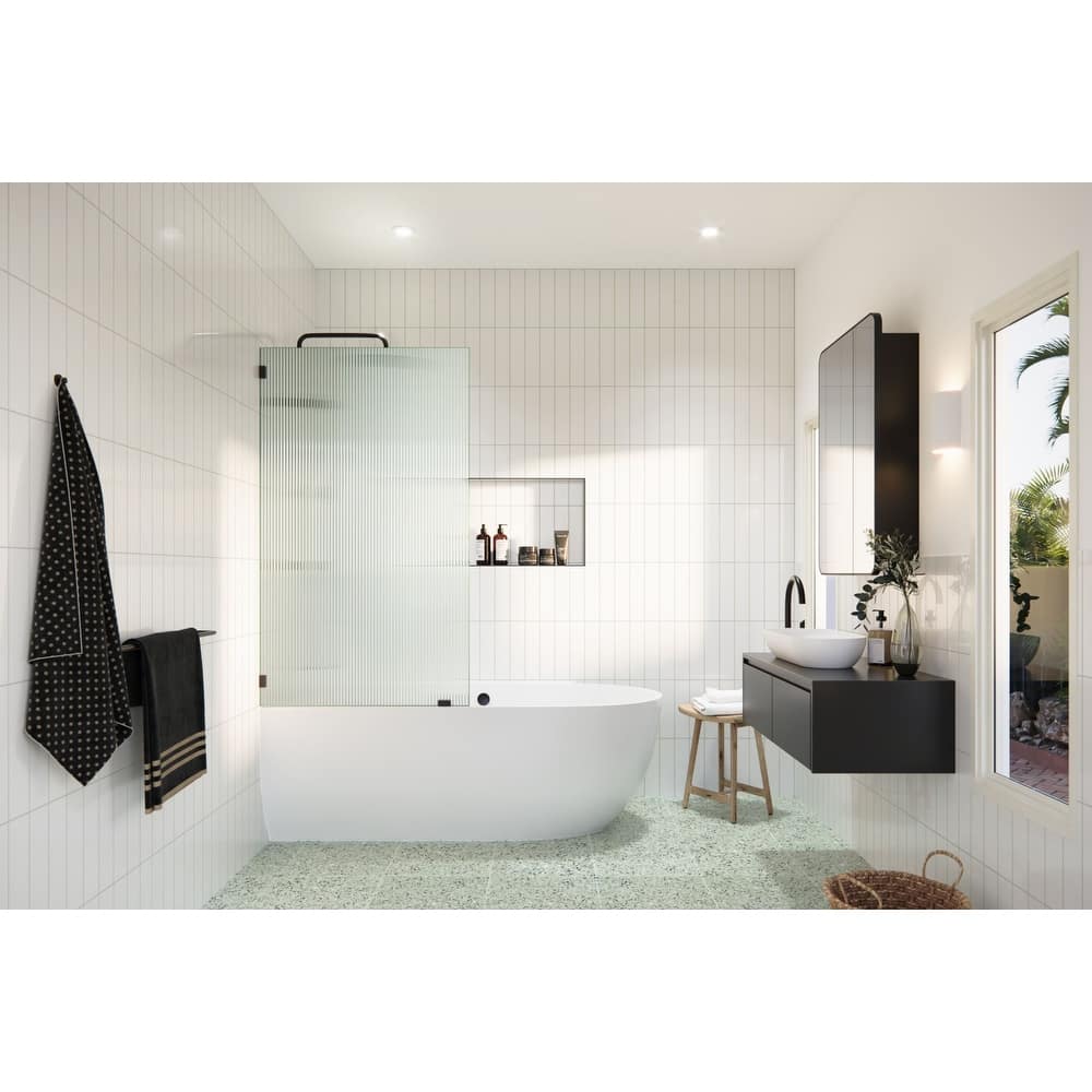 Glass Warehouse B-FL-30 Gaia 58-1/4" High x 30" Wide Shower Screen