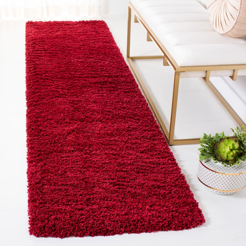 SAFAVIEH California Premium Shag Izat 2-inch Thick Area Rug - 2'3" x 9' Runner - Red