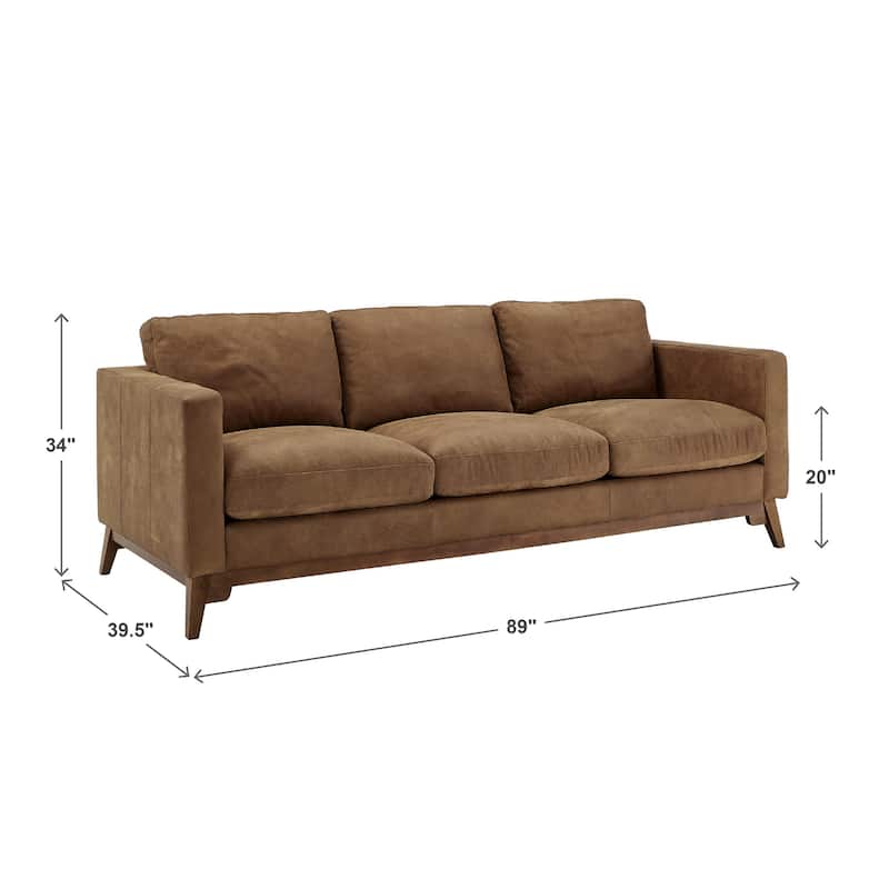 Roma Tan Leather Sofa by iNSPIRE Q Modern
