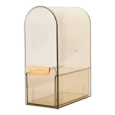 Makeup Organizer Dust-proof Makeup Organizer for Vanity Holder for Lotions Brown - 6.69"x3.94"x9.84"